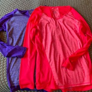 Pink and purple fitness shorts by champions